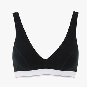 Alexander Wang Micro Ribbed V-Nrck Bralette Black Size Small​​​